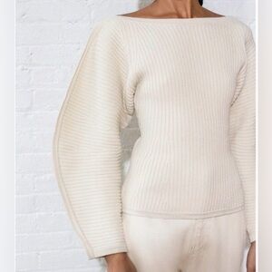 Mara Hoffman Nasira Sweater Ribbed Organic Cotton Ivory Size XS